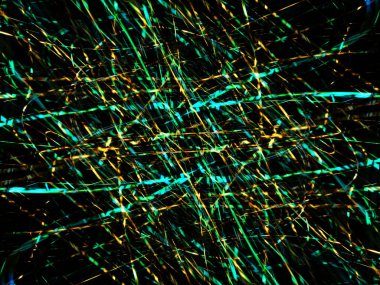 Hafif boya. Neon parıltısı. Simetri ve yansıma. Şenlik dekorasyonu. Bulanık arkaplan. Parlak doku. Parlak desen. Poster, broşür, el ilanı ve kart için yaratıcı grafik tasarımı. Ağ, kumaş ve örtü için arkaplan.