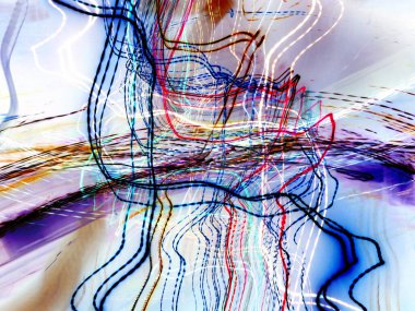 Hafif boya. Neon parıltısı. Şenlik dekorasyonu. Bulanık arkaplan. Parlak doku. Parlak desen. Poster, broşür, el ilanı ve kart için yaratıcı grafik tasarımı. Ağ, kumaş ve örtü için arkaplan.