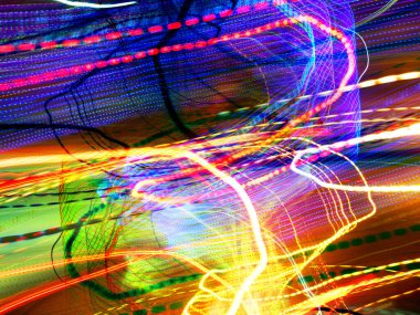 Hafif boya. Neon parıltısı. Şenlik dekorasyonu. Bulanık arkaplan. Parlak doku. Parlak desen. Poster, broşür, el ilanı ve kart için yaratıcı grafik tasarımı. Ağ, kumaş ve örtü için arkaplan.