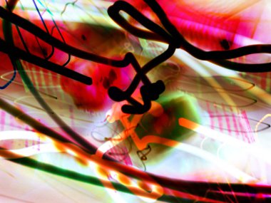 Hafif boya. Neon parıltısı. Şenlik dekorasyonu. Bulanık arkaplan. Parlak doku. Parlak desen. Poster, broşür, el ilanı ve kart için yaratıcı grafik tasarımı. Ağ, kumaş ve örtü için arkaplan.