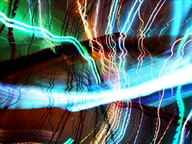 Hafif boya. Neon parıltısı. Şenlik dekorasyonu. Bulanık arkaplan. Parlak doku. Parlak desen. Poster, broşür, el ilanı ve kart için yaratıcı grafik tasarımı. Ağ, kumaş ve örtü için arkaplan.