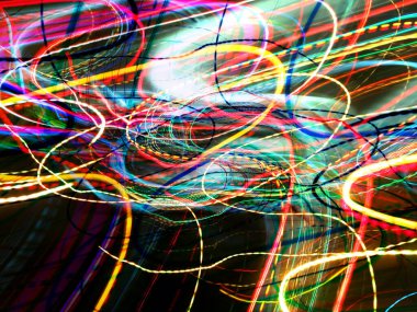 Hafif boya. Neon parıltısı. Şenlik dekorasyonu. Bulanık arkaplan. Parlak doku. Parlak desen. Poster, broşür, el ilanı ve kart için yaratıcı grafik tasarımı. Ağ, kumaş ve örtü için arkaplan.