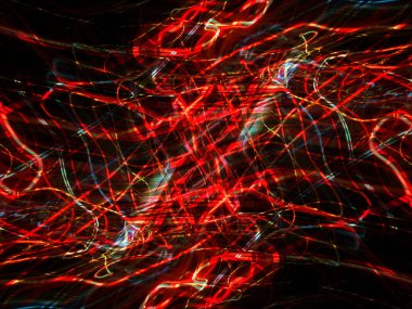 Hafif boya. Neon parıltısı. Simetri ve yansıma. Şenlik dekorasyonu. Bulanık arkaplan. Parlak doku. Parlak desen. Poster, broşür, el ilanı ve kart için yaratıcı grafik tasarımı. Ağ, kumaş ve örtü için arkaplan.