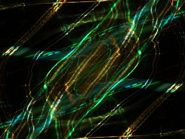 Hafif boya. Neon parıltısı. Simetri ve yansıma. Şenlik dekorasyonu. Bulanık arkaplan. Parlak doku. Parlak desen. Poster, broşür, el ilanı ve kart için yaratıcı grafik tasarımı. Ağ, kumaş ve örtü için arkaplan.