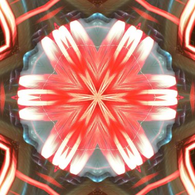 Fraktal soyut arkaplan. Işık efektleri. Neon parıltısı. Şenlik dekorasyonu. Renkli desen. Geometrik doku.