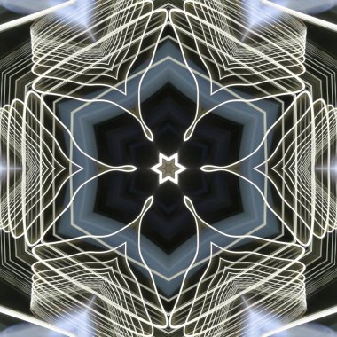 Fraktal soyut arkaplan. Işık efektleri. Neon parıltısı. Şenlik dekorasyonu. Renkli desen. Geometrik doku.