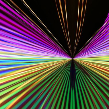 Fraktal soyut arkaplan. Işık efektleri. Neon parıltısı. Şenlik dekorasyonu. Renkli desen. Geometrik doku.