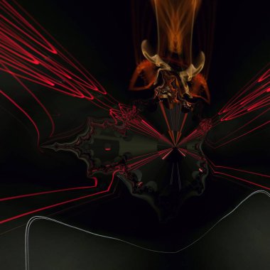 Fraktal soyut arkaplan. Işık efektleri. Neon parıltısı. Şenlik dekorasyonu. Renkli desen. Geometrik doku.