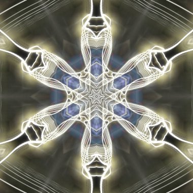 Fraktal soyut arkaplan. Işık efektleri. Neon parıltısı. Şenlik dekorasyonu. Renkli desen. Geometrik doku.