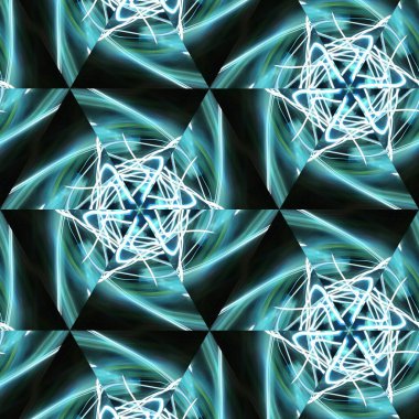 Fraktal soyut arkaplan. Işık efektleri. Neon parıltısı. Şenlik dekorasyonu. Renkli desen. Geometrik doku. 