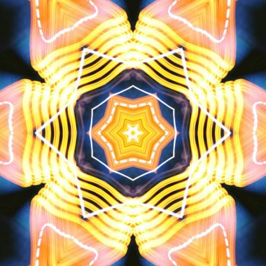 Fraktal soyut arkaplan. Işık efektleri. Neon parıltısı. Şenlik dekorasyonu. Renkli desen. Geometrik doku.