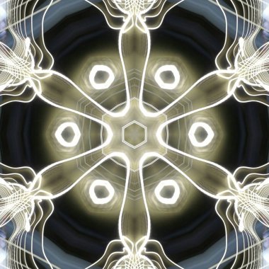 Fraktal soyut arkaplan. Işık efektleri. Neon parıltısı. Şenlik dekorasyonu. Renkli desen. Geometrik doku.