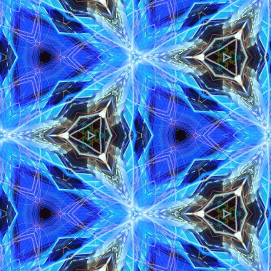 Fraktal soyut arkaplan. Işık efektleri. Neon parıltısı. Şenlik dekorasyonu. Renkli desen. Geometrik doku.