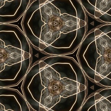 Fraktal soyut arkaplan. Işık efektleri. Neon parıltısı. Şenlik dekorasyonu. Renkli desen. Geometrik doku.