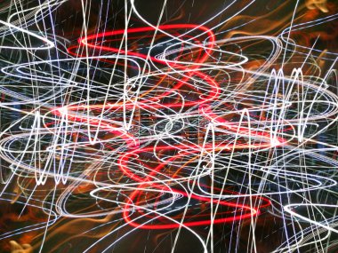 Hafif boya. Neon parıltısı. Simetri ve yansıma. Şenlik dekorasyonu. Bulanık arkaplan. Parlak doku. Parlak desen. Poster, broşür, el ilanı ve kart için yaratıcı grafik tasarımı. Ağ, kumaş ve örtü için arkaplan.