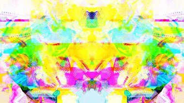 Arıza etkisi. Dijital gürültü. Simetri ve yansıma. Bulanık arkaplan. Çok renkli desenli. Poster, broşür, el ilanı ve kart için yaratıcı grafik tasarımı. Eşsiz duvar kâğıdı. Ağ, kumaş ve not defteri kapağı için arkaplan.