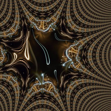 Fraktal soyut arkaplan. Işık efektleri. Neon parıltısı. Şenlik dekorasyonu. Renkli desen. Geometrik doku.