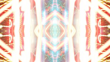 Hafif boya. Neon parıltısı. Simetri ve yansıma. Şenlik dekorasyonu. Bulanık arkaplan. Parlak doku. Parlak desen. Poster, broşür, el ilanı ve kart için yaratıcı grafik tasarımı. Ağ, kumaş ve örtü için arkaplan.