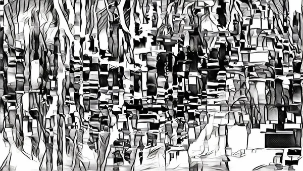 Monochrom Abstrakter Hintergrund Schwarz Weißes Muster Halbtonbeschaffenheit Kreative Dunkle Grafik Stockbild