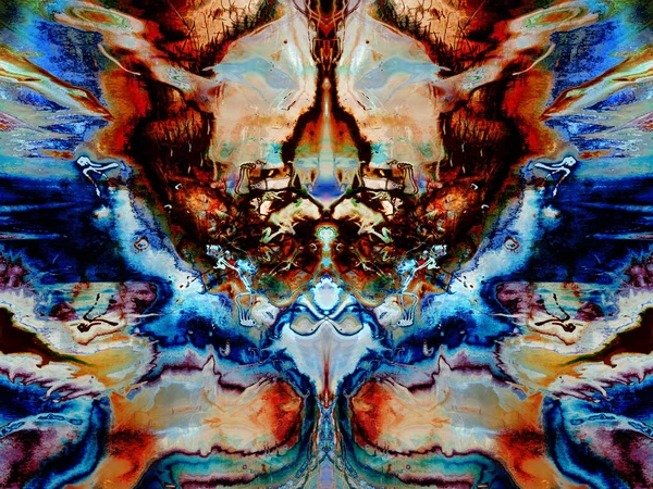 Иллюстрация Цифровой Эффект Неоновое Свечение Симметрия Отражение Праздничное Оформление Абстрактный — стоковое фото