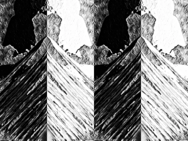 Symmetry Reflection Monochrome Abstract Background Black White Pattern Halftone Texture — Stock Photo, Image