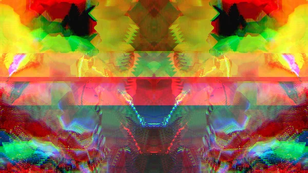 Glitch Effekt Digitales Rauschen Symmetrie Und Reflexion Abstrakter Verschwommener Hintergrund — Stockfoto