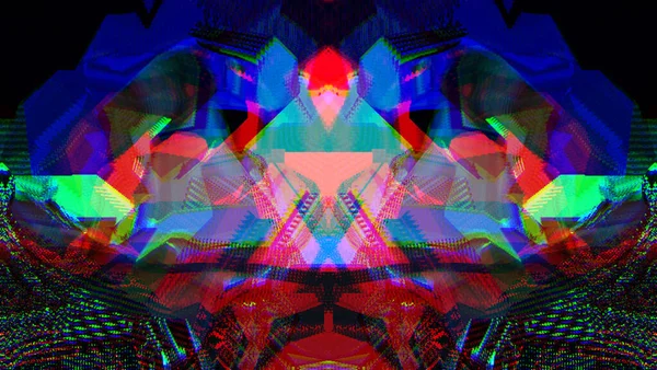 Ефект Глюка Цифровий Шум Симетрія Відображення Абстрактний Розмитий Фон Багатобарвний — стокове фото