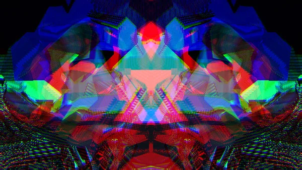 Glitch Effekt Digitalt Ljud Symmetri Och Reflektion Abstrakt Suddig Bakgrund — Stockfoto