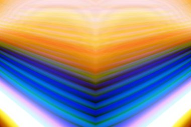 Dijital efektler. Neon parıltısı. Simetri ve yansıma. Şenlik dekorasyonu. Bulanık arkaplan. Renkli desen. Poster, broşür, el ilanı ve kart için yaratıcı grafik tasarımı. Benzersiz duvar kağıdı.