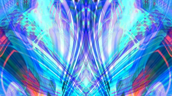 Digital Effects Neon Glow Symmetry Reflection Festive Decoration Abstract Blurred — Stock Photo, Image