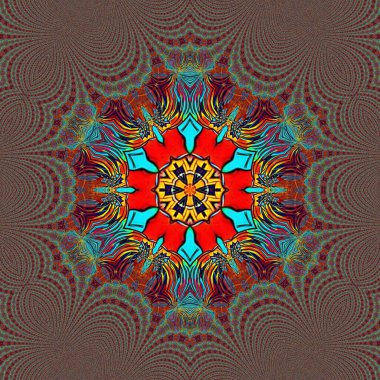 Fraktal soyut arkaplan. Dijital efektler. Şenlik dekorasyonu. Renkli desen. Geometrik doku.