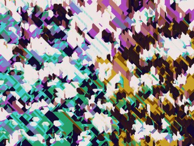 Dijital efektler. Çok renkli soyut arkaplan. Renkli desen. Poster, broşür, el ilanı ve kart için yaratıcı grafik tasarımı. Eşsiz duvar kâğıdı. Ağ, kumaş ve not defteri kapağı için arkaplan.