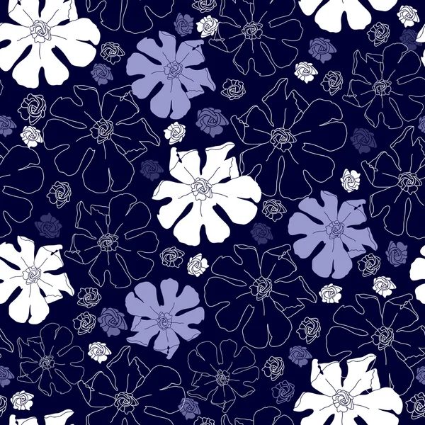 Nahtloses Muster mit Blumen — Stockvektor