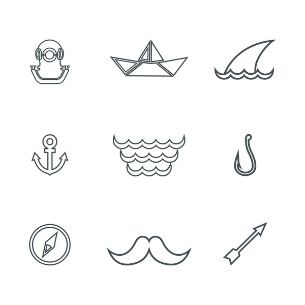 Sea journey elements — Stock Vector