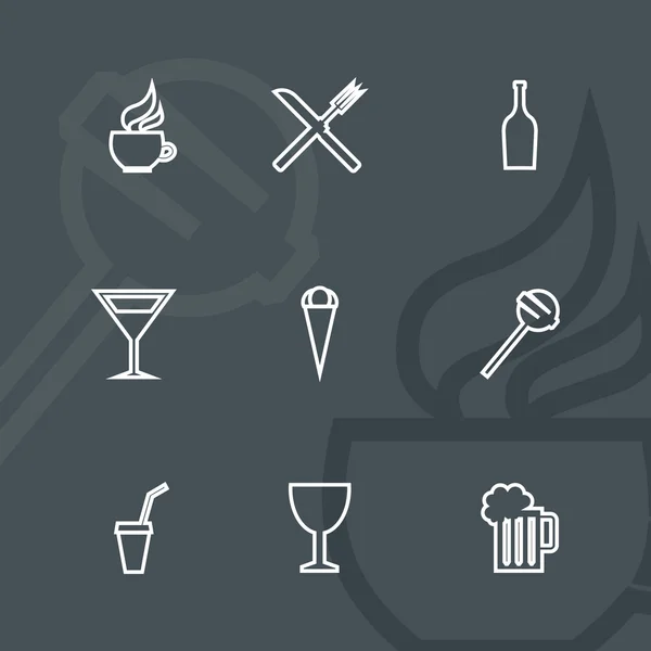 Напитки и пищевые элементы — стоковый вектор