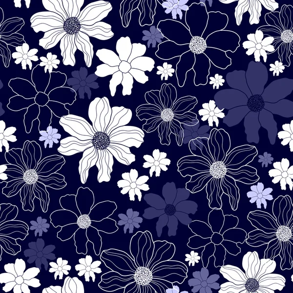 Seamless pattern with flowers — Stock Vector