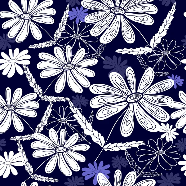 Seamless pattern with flowers — Stock Vector