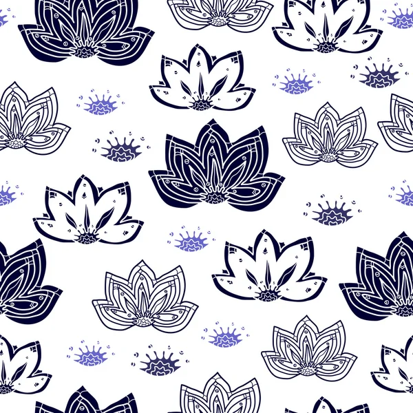 Seamless pattern with flowers — Stock Vector