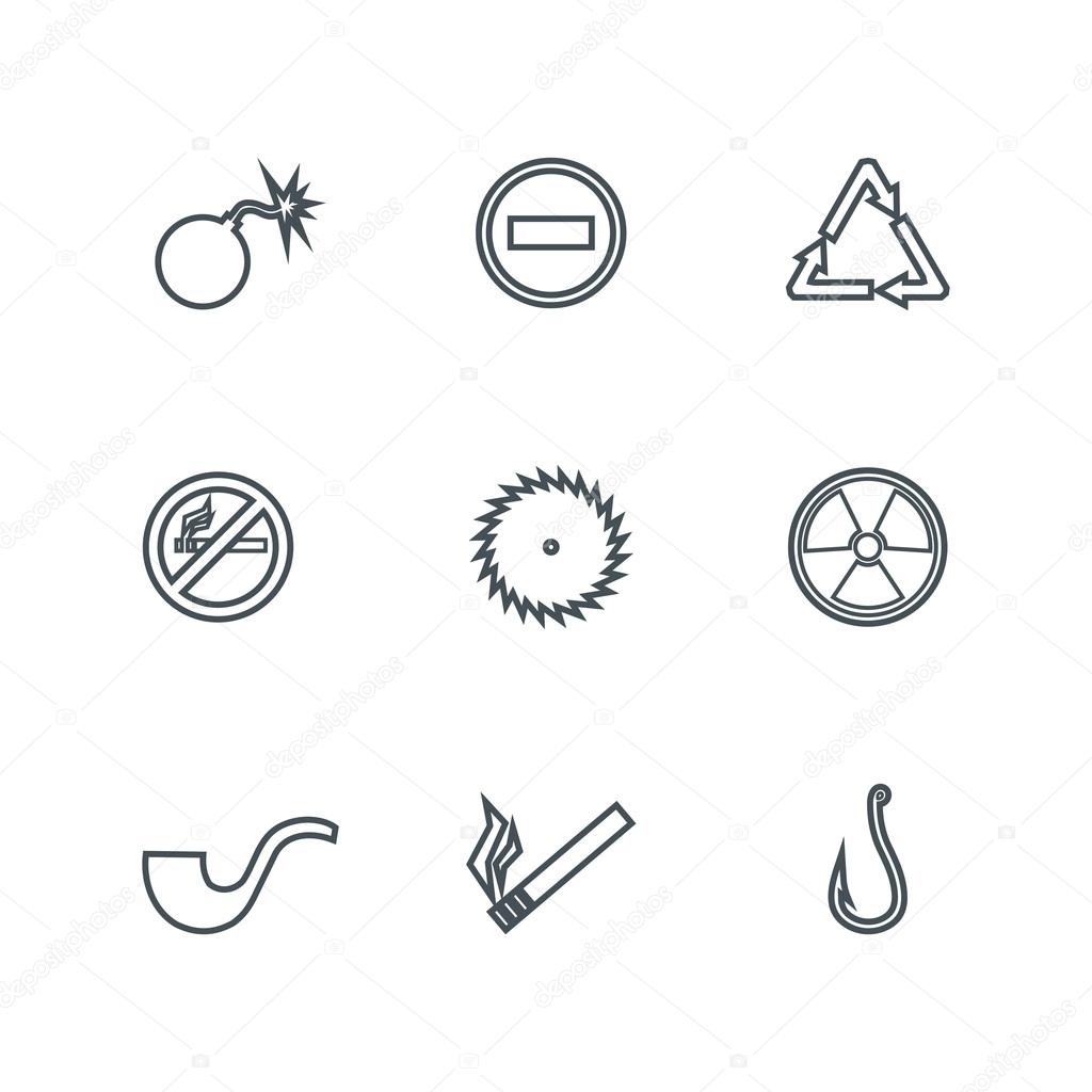 Set of linear icons
