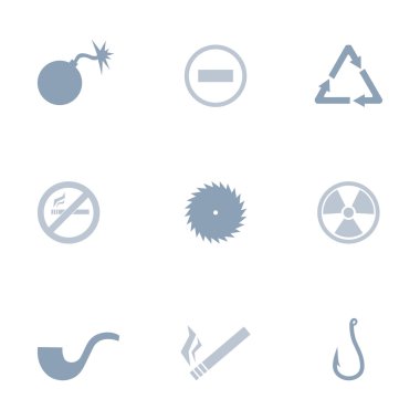 Tehlike düz Icon set