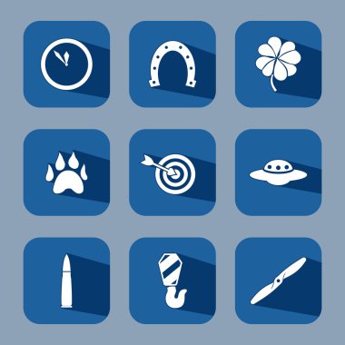 Şanslar düz Icon set