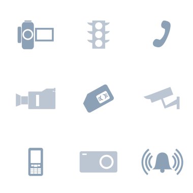 Video düz Icon set