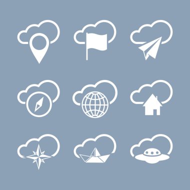 seyahat simgesi seti