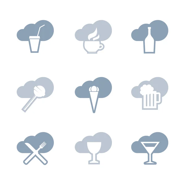 Set de iconos planos de comida — Vector de stock