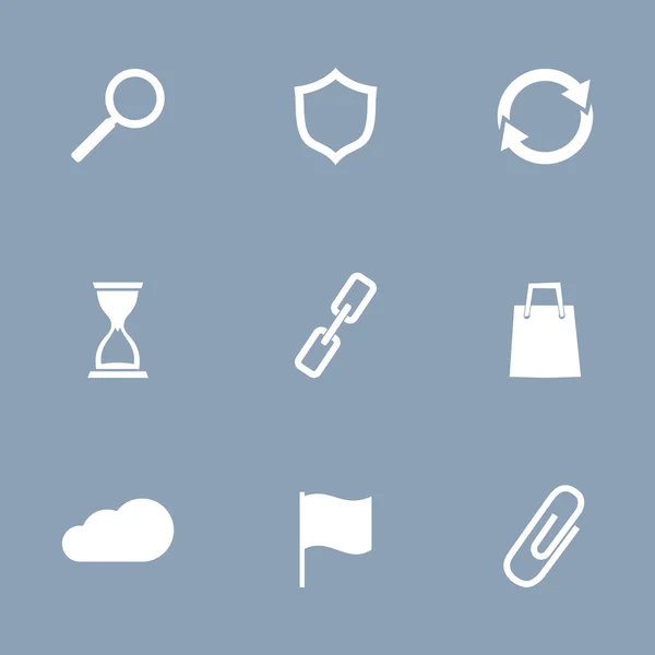 Oficina icono plano conjunto — Vector de stock