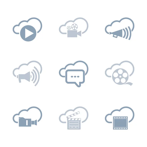 Media and video icon set — Stock Vector