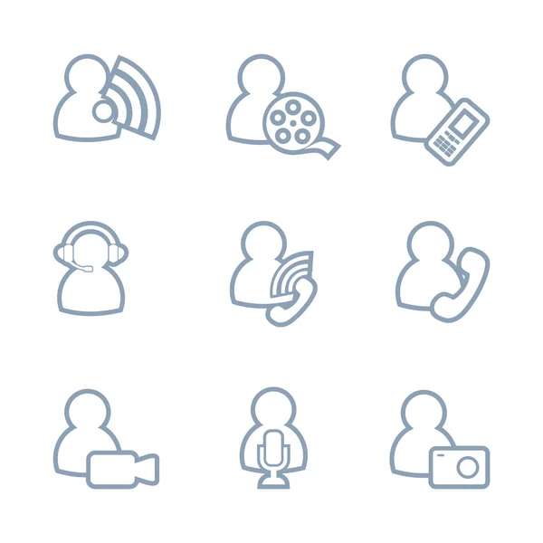 Medios de comunicación símbolos iconos planos — Vector de stock