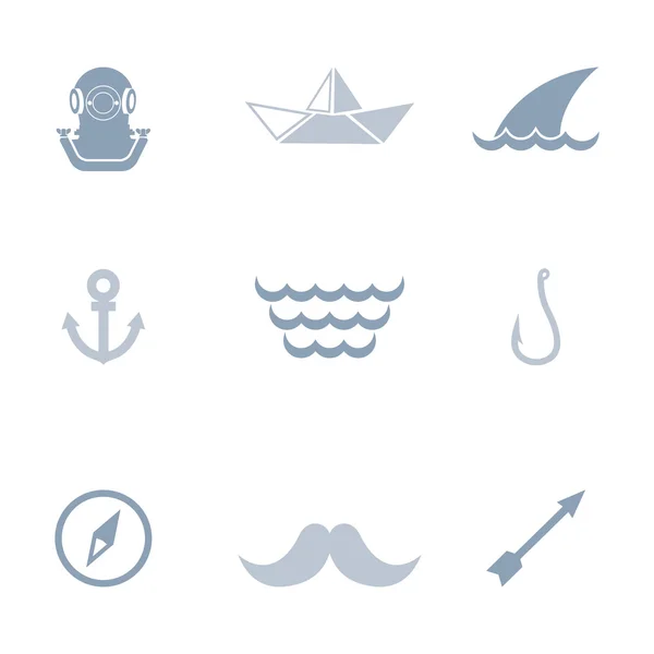 Sea journey icon set — Stock Vector