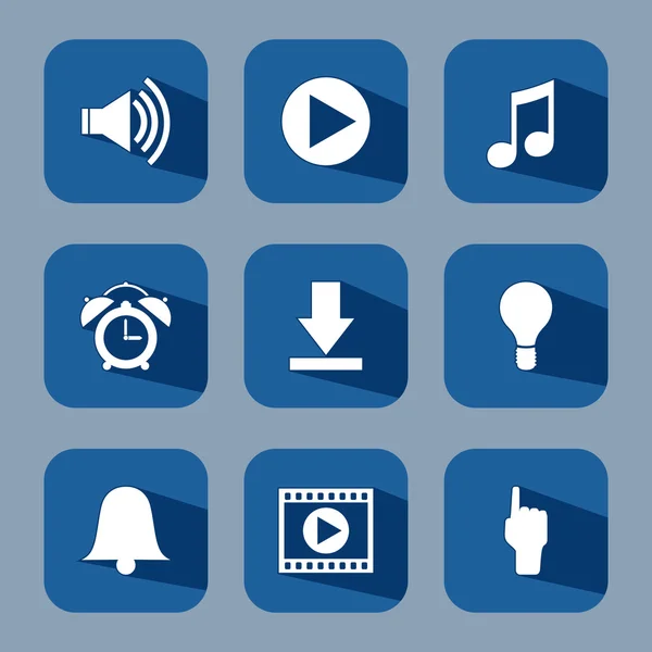 Medien- und Musik-Icon-Set — Stockvektor