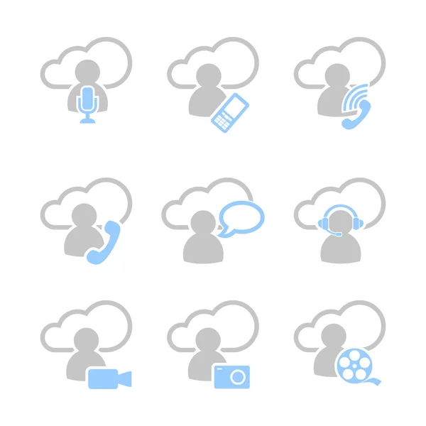 Medios de comunicación símbolos iconos planos — Vector de stock